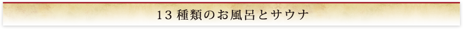 13種類のお風呂とサウナ