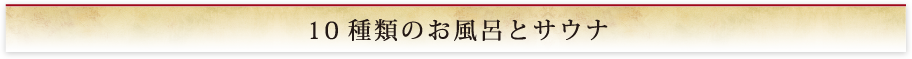 10種類のお風呂とサウナ