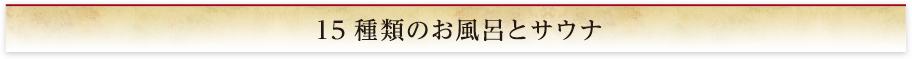 15種類のお風呂とサウナ